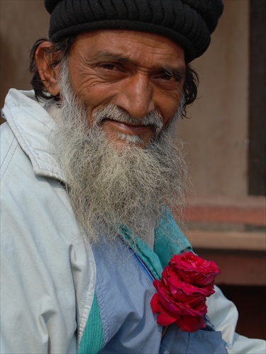 men with rose