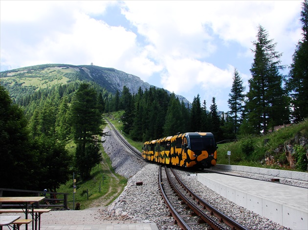 Zubačka na Schneeberg - Salamander zahnradbahn