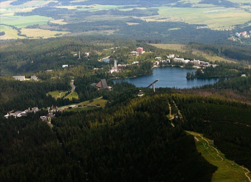 Štrbské pleso z vrcholu Soliska