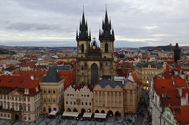 Týnsky chrám z veže radnice