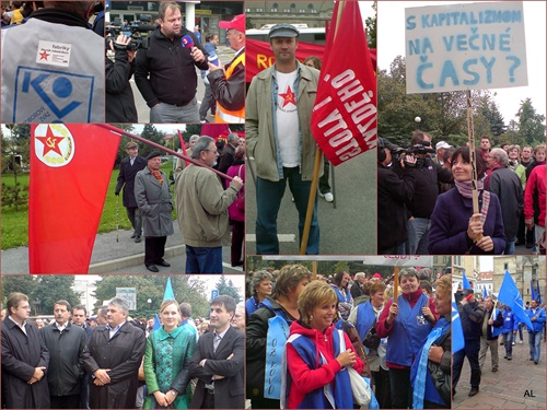 organizátori a protestujúci v Košiciach, 1.10.2010...