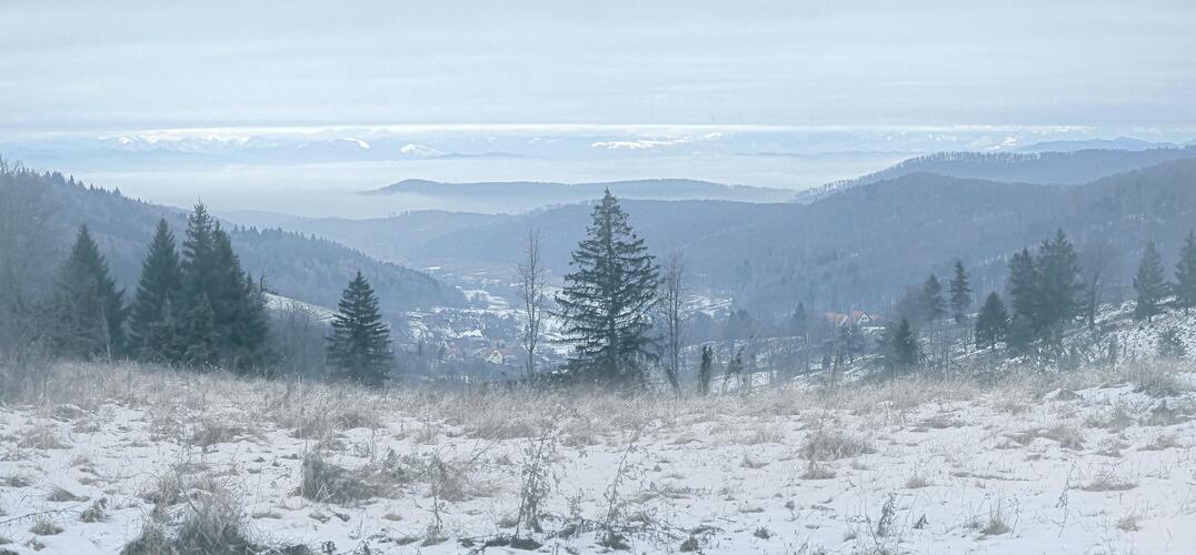 Panoráma.Pohľad z Královej nad Zvolenom.