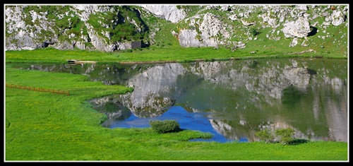 Lago de la Ercina,Picos de Europa,španielsko