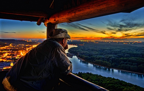 Man and the sunset