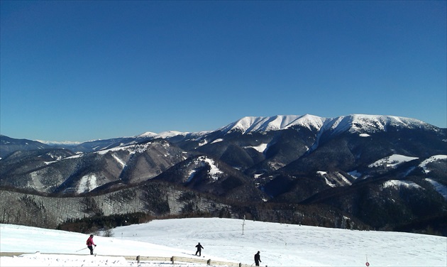 Výhľad z Novej Hole na Nízke Tatry