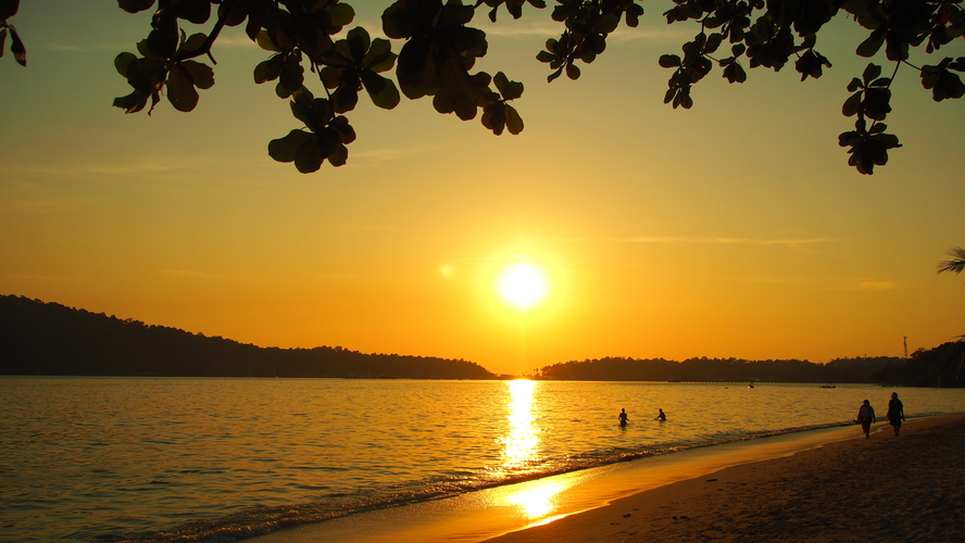 Západ slnka Thajsko ostrov Koh Chang