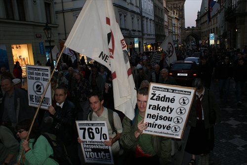 Praha 21. 10. 2008 Demonštrácia proti Radaru v CZ