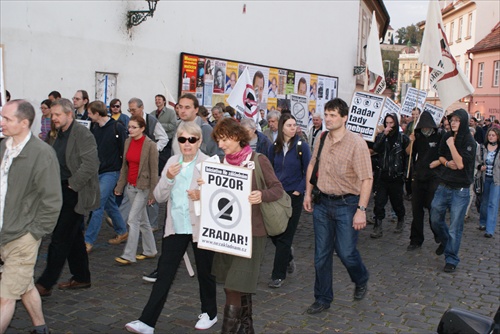 Praha 21. 10. 2008 Demonštrácia proti Radaru v CZ