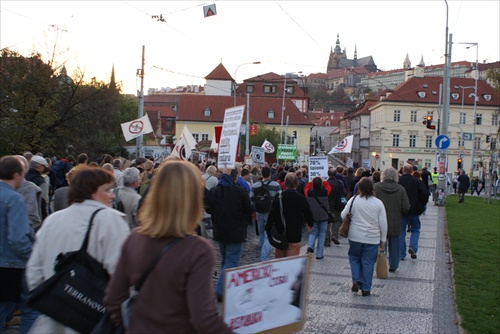 Praha 21. 10. 2008 Demonštrácia proti Radaru v CZ