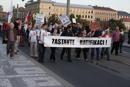 Praha 21. 10. 2008 Demonštrácia proti Radaru v CZ