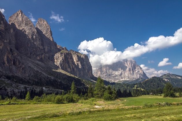 Pohľad na masív Sella a Langkofel