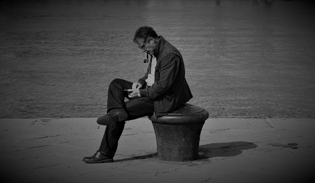 man with a smoking pipe