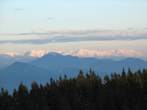 Posledné lúče na Tatry