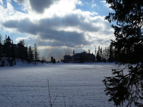 Večerné Štrbské pleso