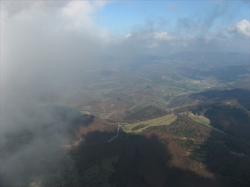 pohľad paraglajdera