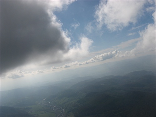 pohľad paraglajdera