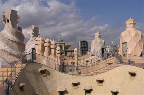 La Pedrera - na streche, Barcelona